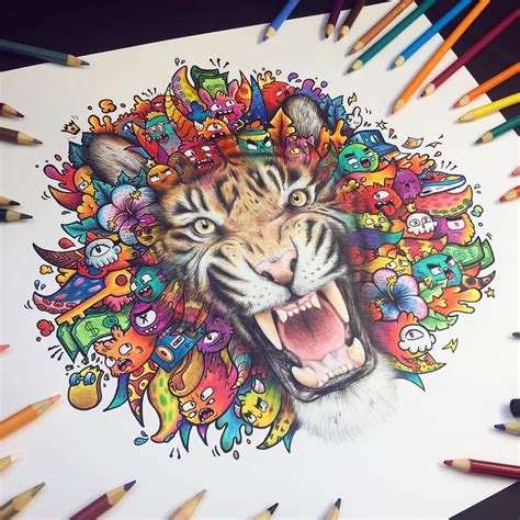 Vince Okerman On Instagram Tiger Doodle Is Done 🐯 ️ This Drawing