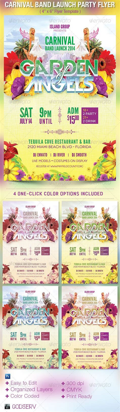 Carnival Band Launch Party Flyer Template Print Templates Graphicriver