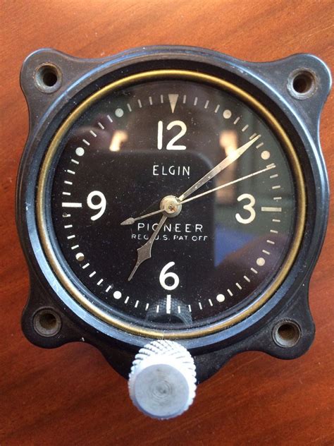 Aircraft Clock Elgin Pioneer 3310 2 A Vintage Aircraft Elgin Clock