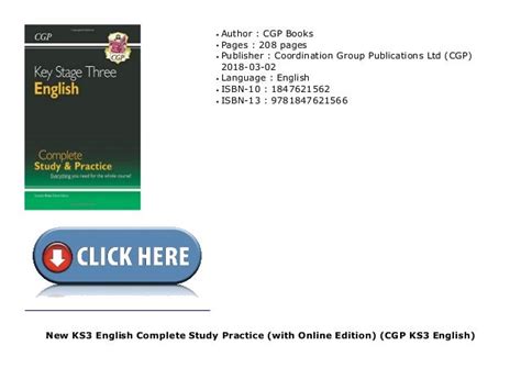 New Ks3 English Complete Study Practice With Online Edition Cgp