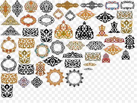 Pola Geometris Islam Seni Ornamen Gambar Png