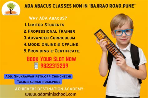 Achievers Destination Academy Ada Abacus Classes Now In Bajirao Road