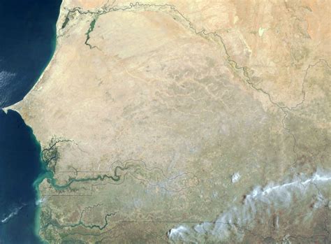 Large Satellite Map Of Senegal Senegal Africa Mapsland Maps Of