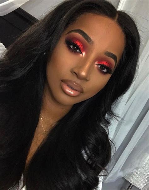 Black Women Beautiful Dresses Blackwomenbeautiful Red Makeup Looks