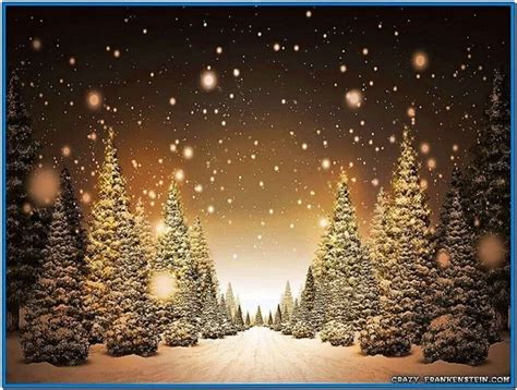 Snowscene Christmas Tree Wallpaper Christmas Desktop Wallpaper