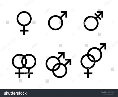 Vector Illustration Set Of Gender Symbols Royalty Free Stock Vector 1706144605