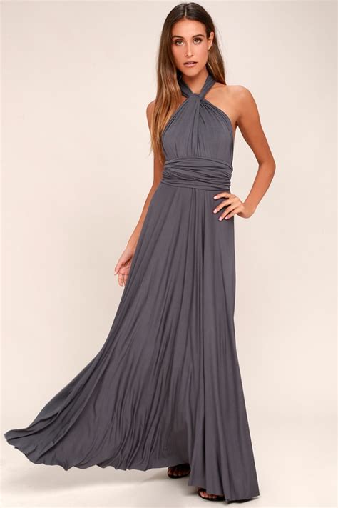 Awesome Dark Grey Dress Maxi Dress Wrap Dress 7800