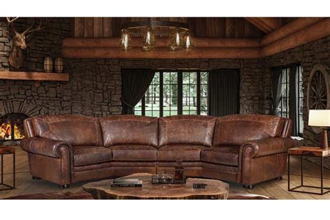 Denver Leather Curved Sofa Hat Creek Interiors