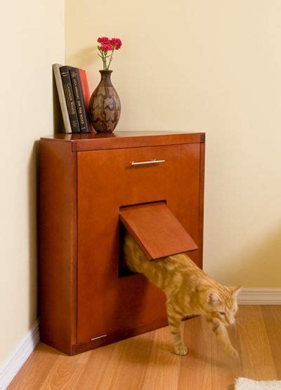Not only is it functional for the cat with an easy opening at the entrance, it is disguised as a sleek piece of furniture for your home. The Corner Litter Cabinet Is About As Refined As A Litter ...