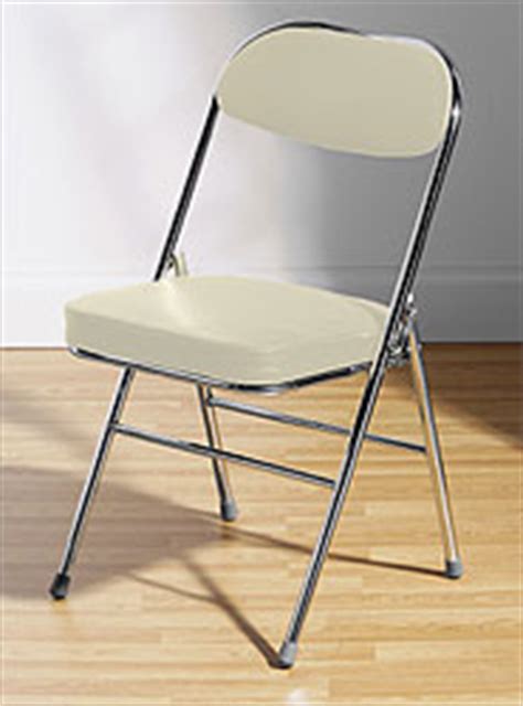 Unbranded Folding Chrome Chair With Cream Pvc Seat And Back 