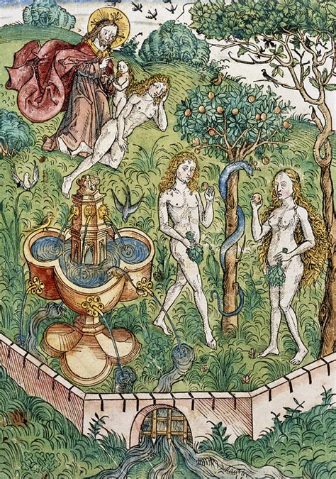 Illustration Of Adam And Eve In The Garden Of Eden Stock Image N920