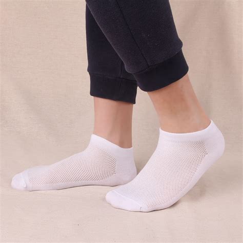 10pairs Summer Men Ankle Socks Breathable Mesh White Socks Mens Dress