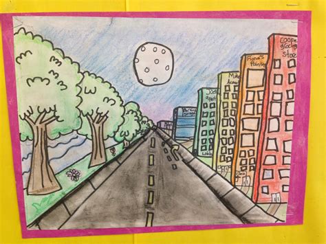 One Teachers Adventures One Point Perspective Art Project Grade 4