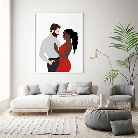 interracial couple wall art interracial art instant download etsy