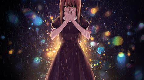 Anime Girl Crying In The Rain Drawing