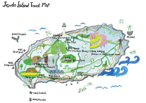 Jeju island is 130 km from the south coast of the korean peninsula, in the strait between japan and korea. Jungle Maps: Tourist Map Of Jeju Island