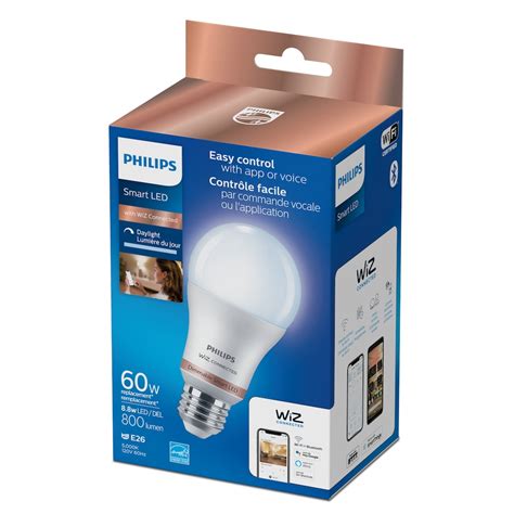 Philips Wiz Smart Led A19 E26 60w A Line Light Bulb Dimmable Cool