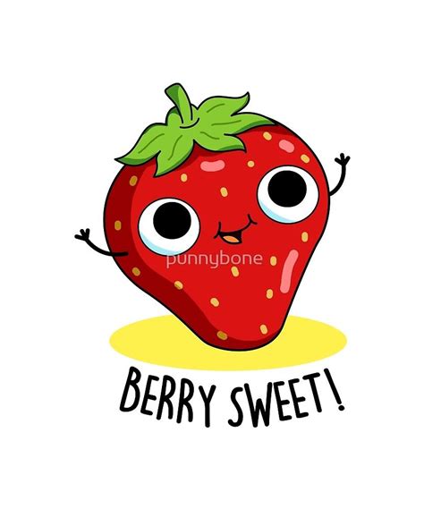 Berry Sweet Fruit Food Pun Sticker By Punnybone Cute Doodles Cute