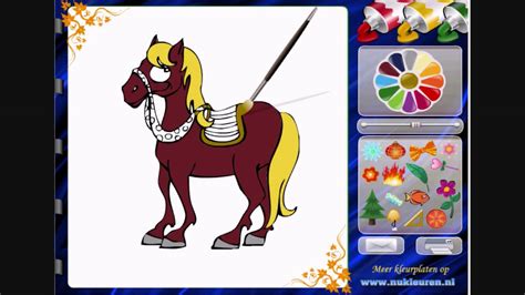 Dibujos y plantillas para imprimir: Colorea al caballo - Juegos de Pintar - YouTube