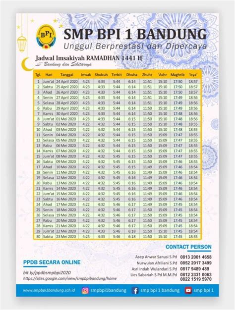 Gratis Desain Jadwal Imsakiyah Puasa Ramadhan Serbabisnis