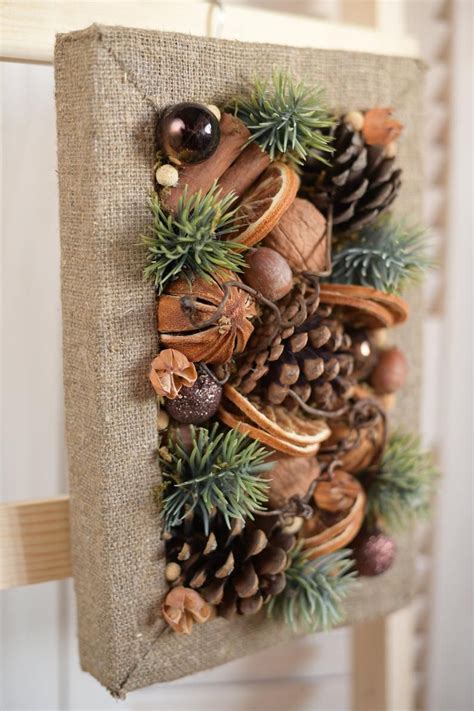 Christmas Wall Decor Rustic Natural Wall Decor Dry Flowers Etsy