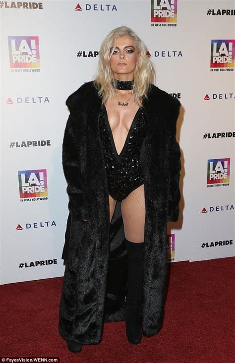 Bebe Rexha Sizzles In A Risque Cleavage Baring Bodysuit And Fur Coat