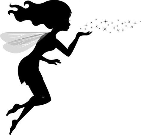 Flying Fairy Silhouette In Night Stock Vector Image By ©trilingstudio