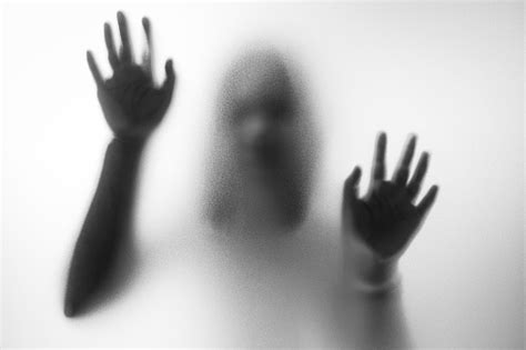 Horror Woman Behind The Matte Glass Stock Photo Download Image Now