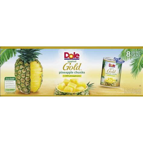 Dole Tropical Gold Pineapple Chunks 8 X 20 Oz Costco Food Database