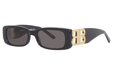 Balenciaga Bb0096s 001 Sunglasses Womens Blackgoldgrey Rectangle