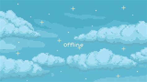 Cute Blue Pixel Night Sky With Cloud Twitch Stream Overlay Etsy