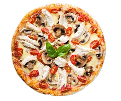 Pizza Italian Cuisine Take Out Barbecue Chicken Mushroom Pizza Png
