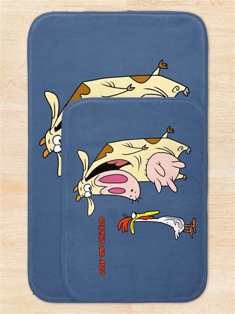 Cow And Chicken Bath Mat By Czerra Redbubble