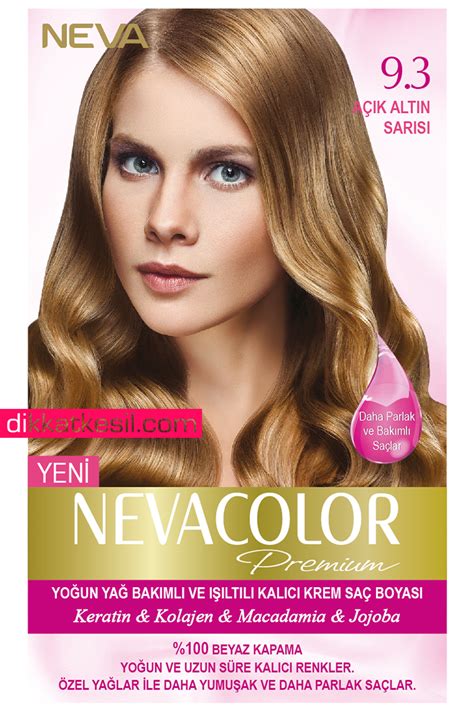 Nevacolor 9 3 Açık Altın Sarısı Premium Kalıcı Krem Saç Boyası Seti