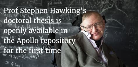 Library S Office Of Scholarly Communication Announces Professor Stephen Hawking S Phd Thesis Is
