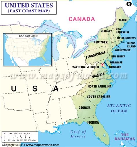 Buy Map Of East Coast Usa