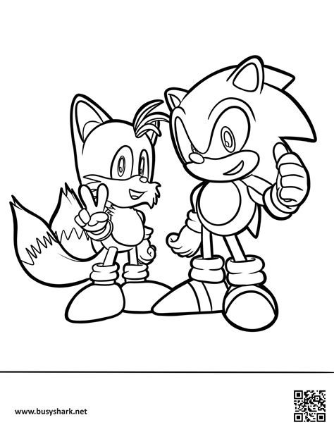 Sonic And Tails Coloring Page Busy Shark