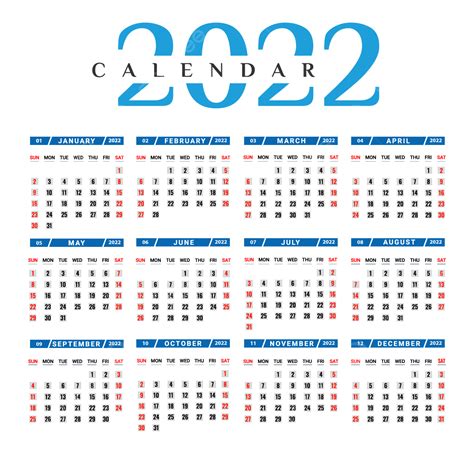 Gambar Kalender 2022 Dengan Gaya Unik Biru Dan Hitam Kalender