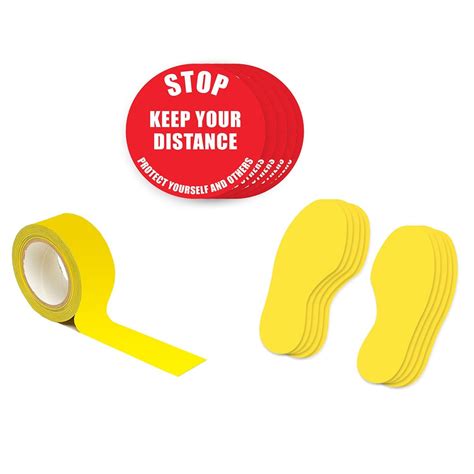 Stop Keep Your Distance Floor Marker Sticker Kit 1
