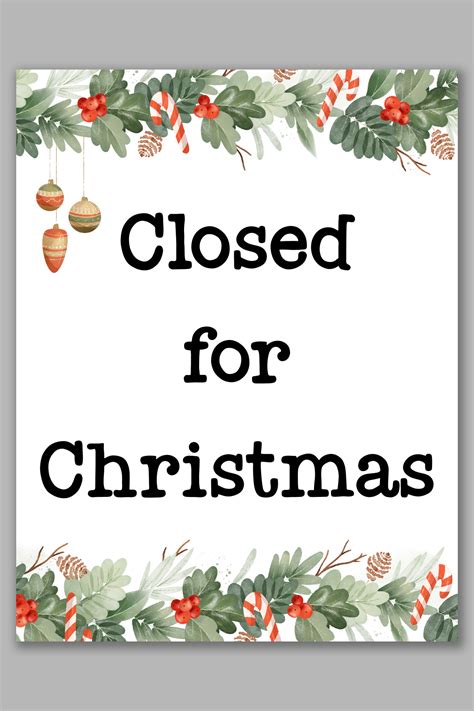 Free Printable Holiday Closed Signs For Businesses Printable Form