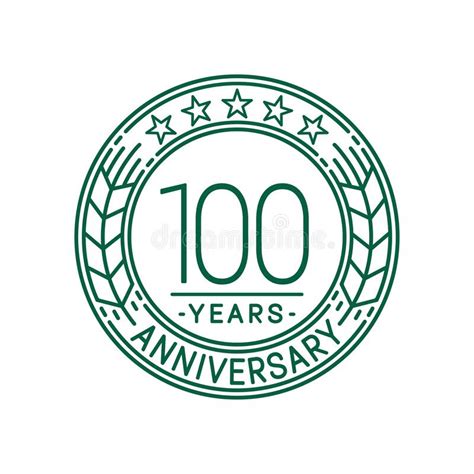 100 Years Anniversary Celebration Logo Template 100th Line Art Vector
