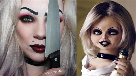 halloween bride of chucky tiffany makeup tutorial shlemonade youtube