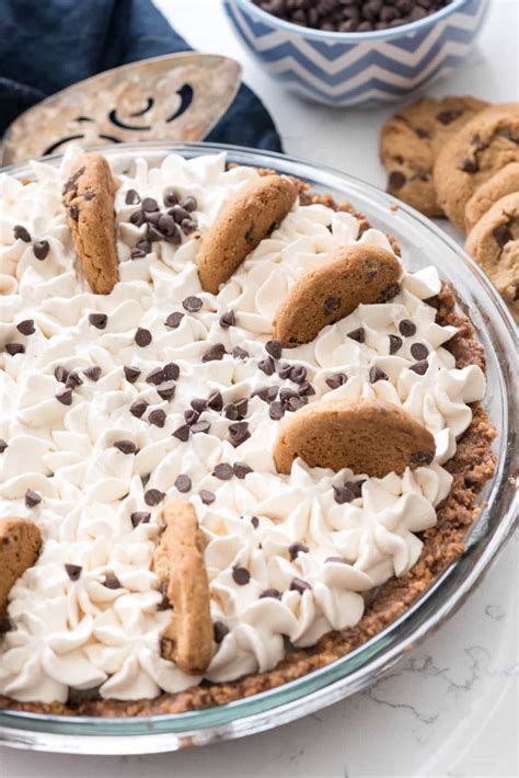 No Bake Chocolate Chip Cookie Pudding Pie Crazy For Crust