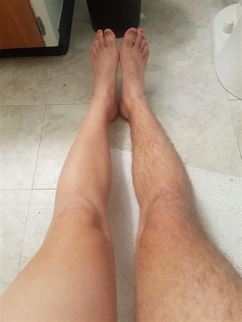 Had The Resolve To Shave My Legs For The First Time Ever Here Is The Before And On One Leg