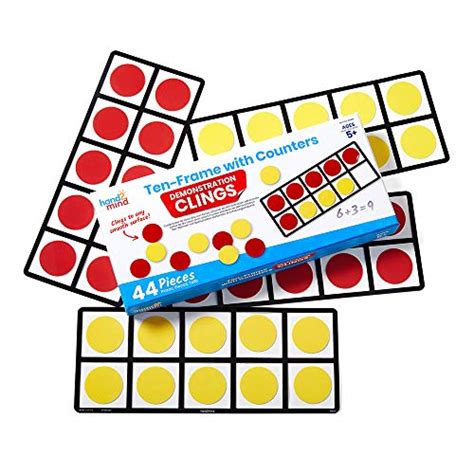Hand2mind Demonstration Clings Ten Frame With Math Counters For Kids