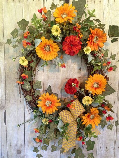 Spring And Summer Door Wreath For Front Door Outdoor Etsy Door