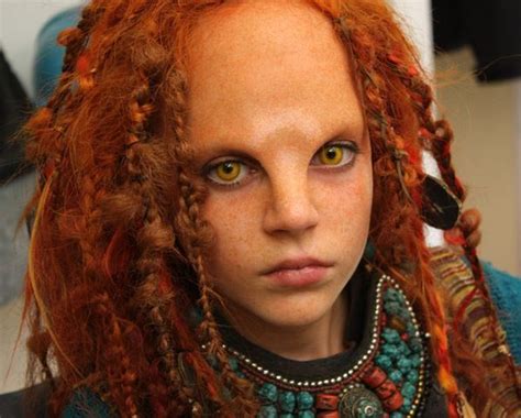 Red Hair Humanoid Alien Makeup Film Fx Makeup Defiance