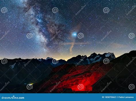 The Milky Way And Starry Sky On The Alps Massif Des Ecrins Briancon