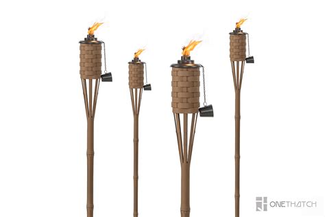Artificial Synthetic Bamboo Torches Tiki Torches Onethatch