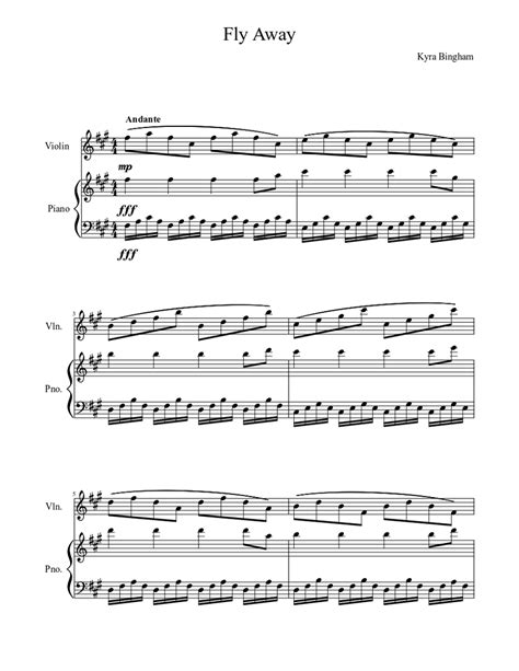 Fly Away Sheet Music For Piano Violin Solo